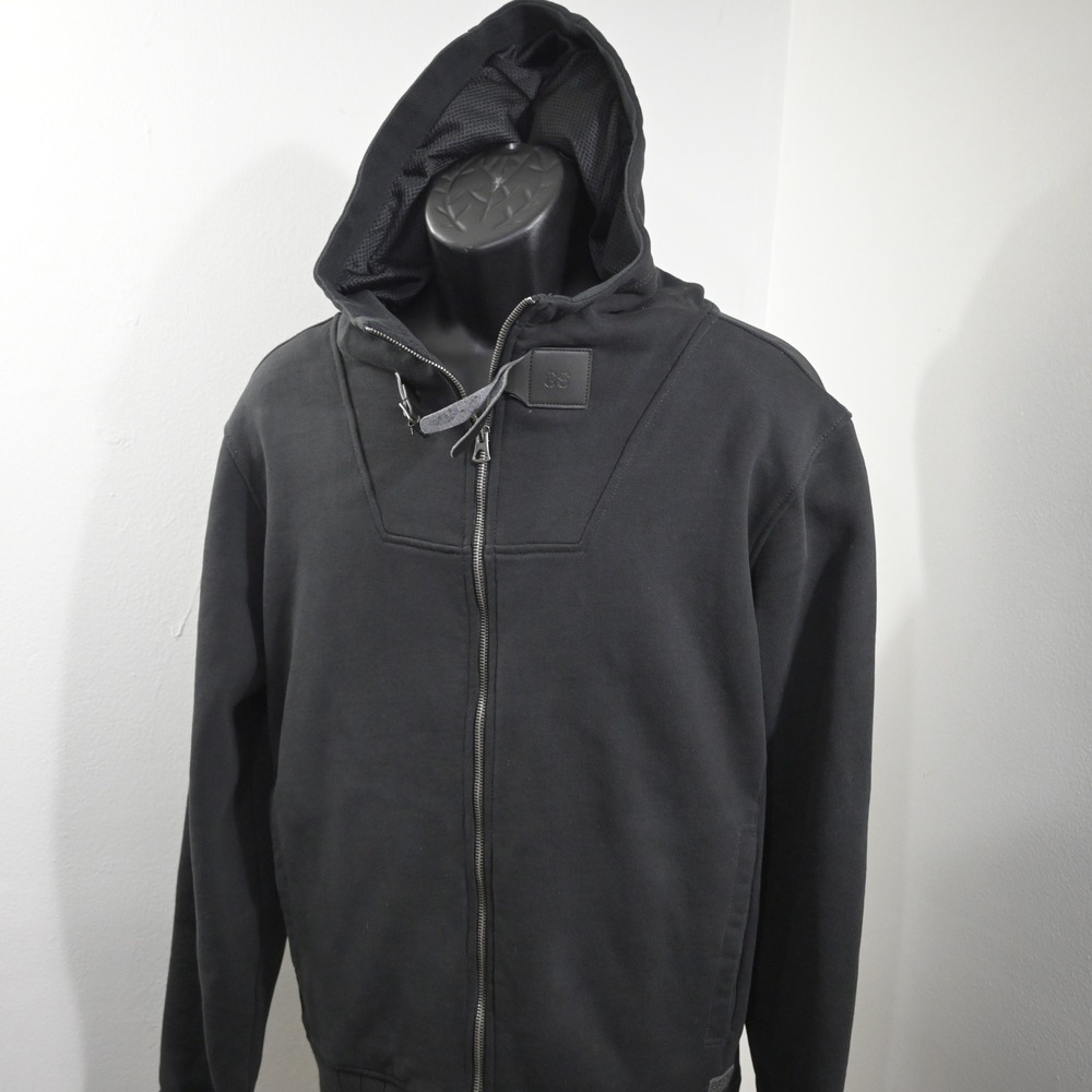 G-Star Raw Full Zip Hoodie Mens XXL Black Raw Cargo Line Elbow Patches